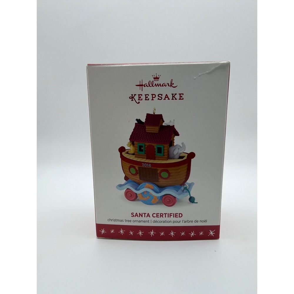 Hallmark Keepsake 2016 Santa Certified Christmas Ornament Noah Ark 4th In Series